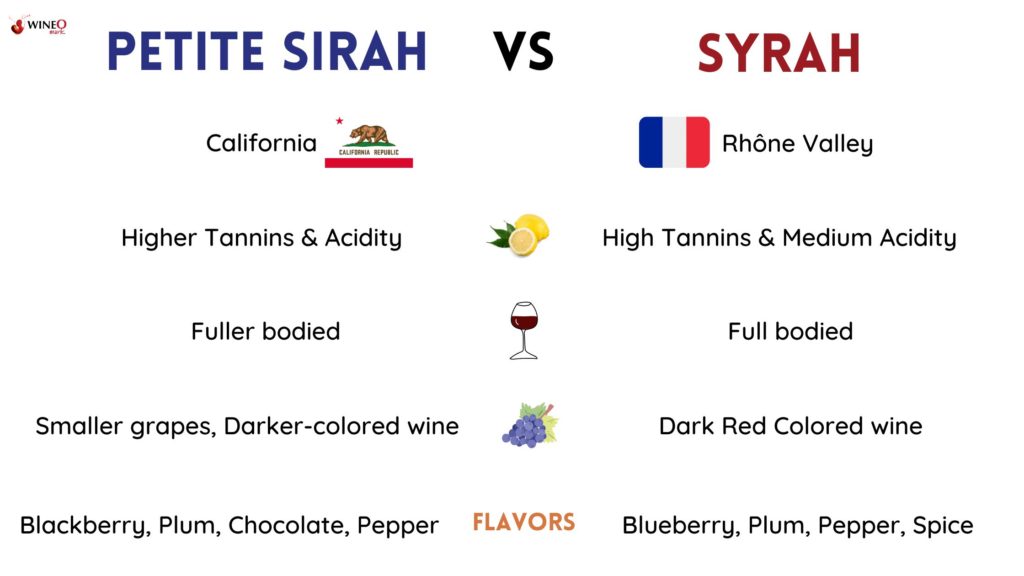 Petite Sirah vs Syrah comparisons