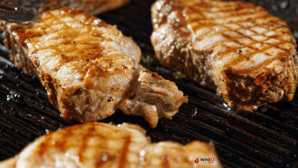 roast pork chop and oregon pinot noir