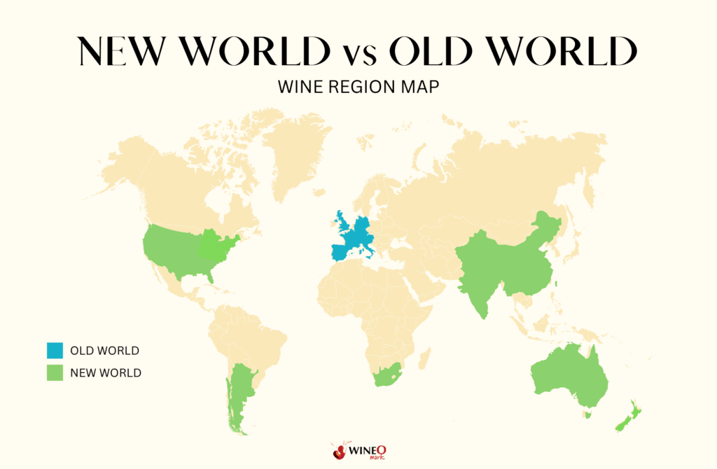 OLD WORLD VS NEW WORLD Wine region MAP